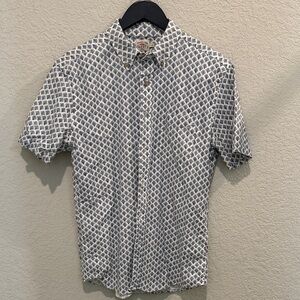 Faherty Men's Blue Patterned Shirt size S